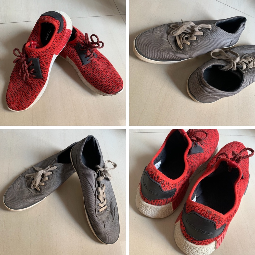 ❌ SOLD ❌ 2 for 1. Bundle. Two Pair of shoes. Red - “G-Class”,Grey - “Zara Basic” - Picture 1 of 10